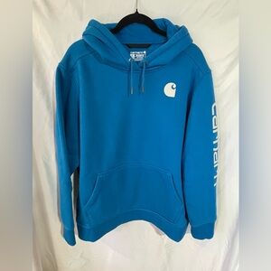 Carhartt Men's 3XL Iconic Logo Sleeve Graphic Hoodie Horizon Blue NWOT